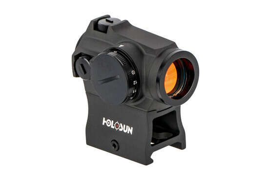 Holosun HS503R features a body with shielded turrets and a rotary brightness knob for fast setting changes.